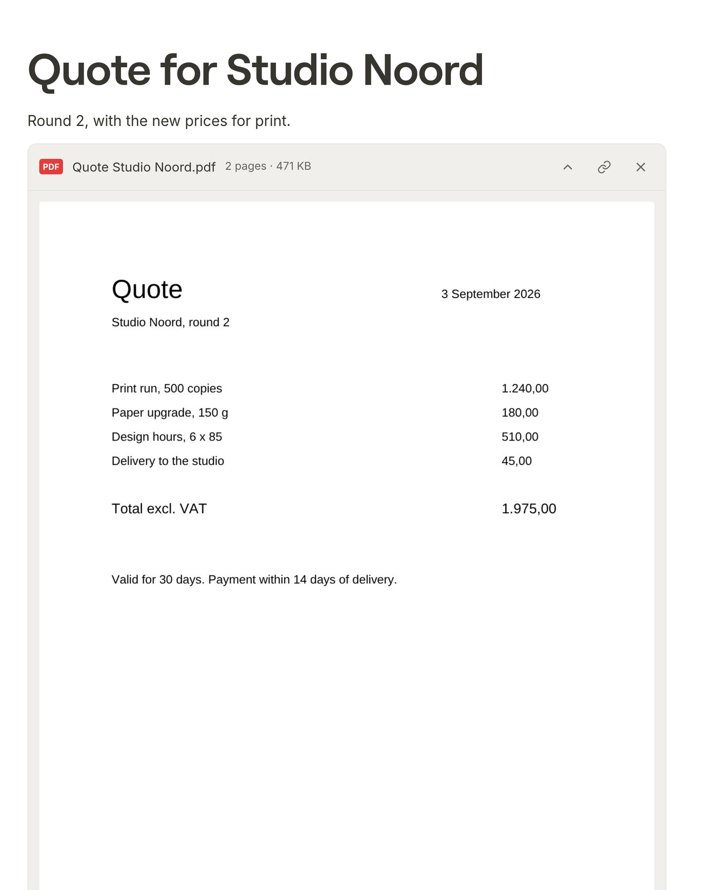 A card holding a PDF, with the pages of the PDF shown under its name