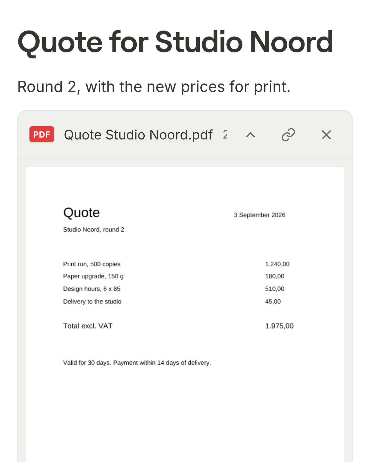 A card holding a PDF, with the pages of the PDF shown under its name, on a phone